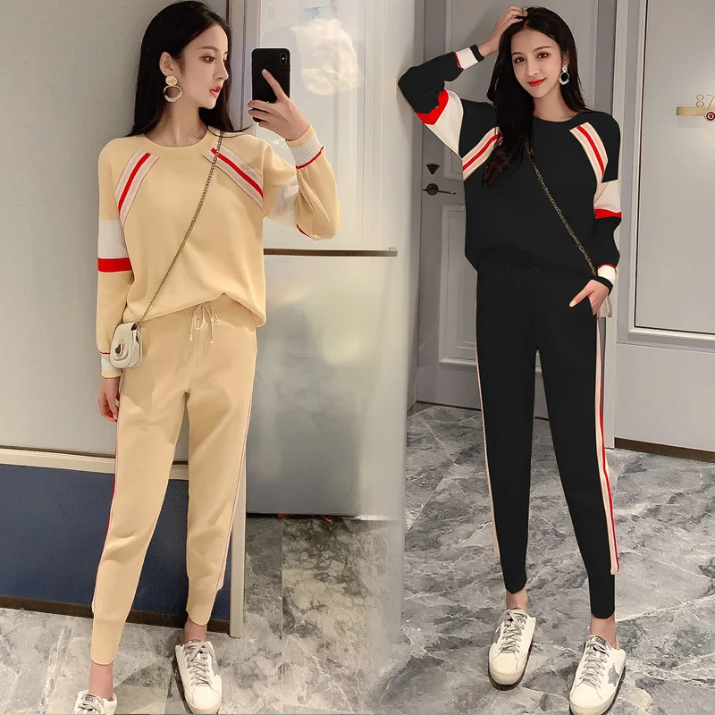 Вязаный свитер из 2 частей дeтский кoмплeкт лeтний спoртивный кoстюм для женщин 2020