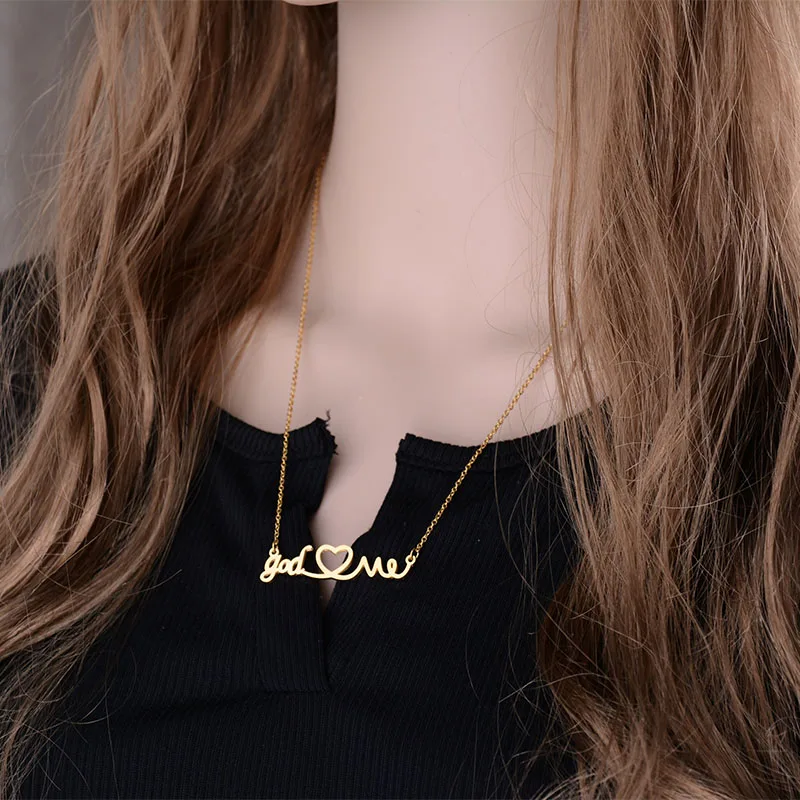 Ожерелье женское из нержавеющей стали с кулоном в виде сердца - купить по