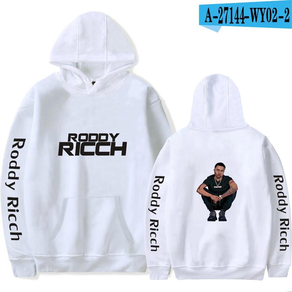 Толстовка Rapper RODDY RICCH уличная одежда Модный пуловер с капюшоном в стиле хип-хоп