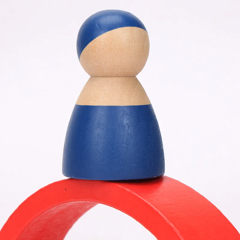 Деревянные радужные блоки деревянные игрушки для укладки строительные