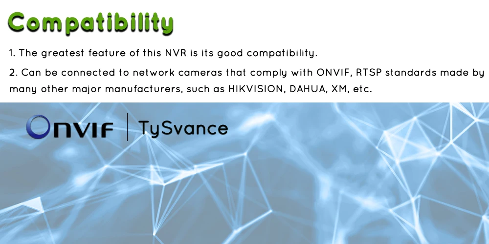 TySvance 8ch POE 5MP NVR H.265 сеть NVR видео Регистраторы до 16ch 1 HDD 24/7 записывающая IP камера Onvif 2,6 P2P Системы
