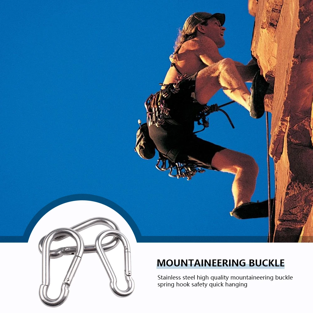 

5PCs Safety Buckle High Quality Climbing Button Carabiner Camping Hiking Hook Bearing Carabiner