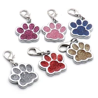 wholesale 100 pcs paw id dog tag pendants pet dog accessories dog id tags puppy pet card pet collar pendant for pet dog supplies