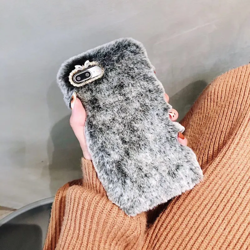 Чехол для Xiaomi Redmi Note 6 Pro теплый меховой чехол 5 Plus 5A 6A 4A 4X 3S Mi A2 Lite с кроликом|Бамперы|