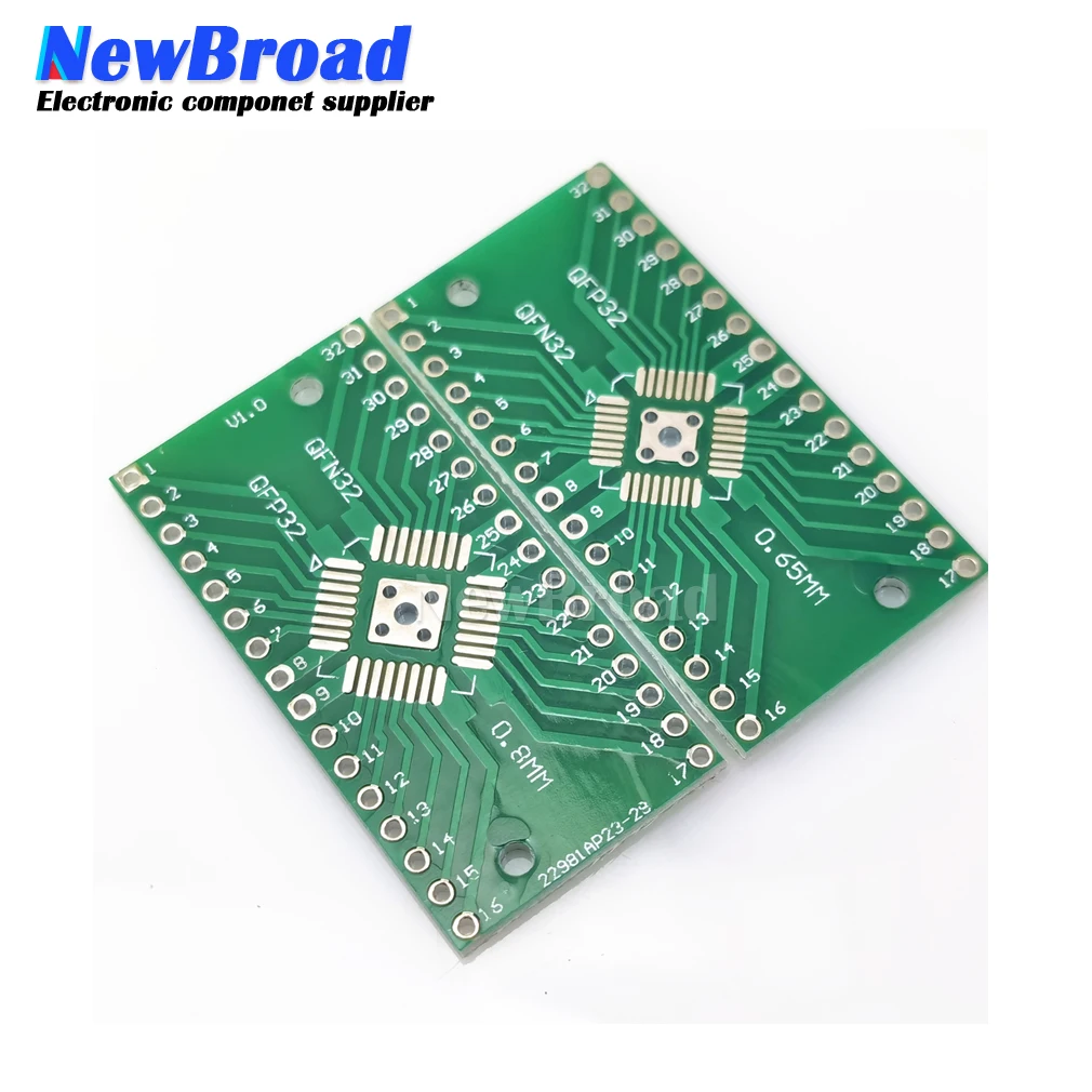 5 шт. HTQFP QFN32 к DIP32 0 8/0 65 мм QFP32 PQFP LQFP Адаптерная Пластина | Электронные компоненты и