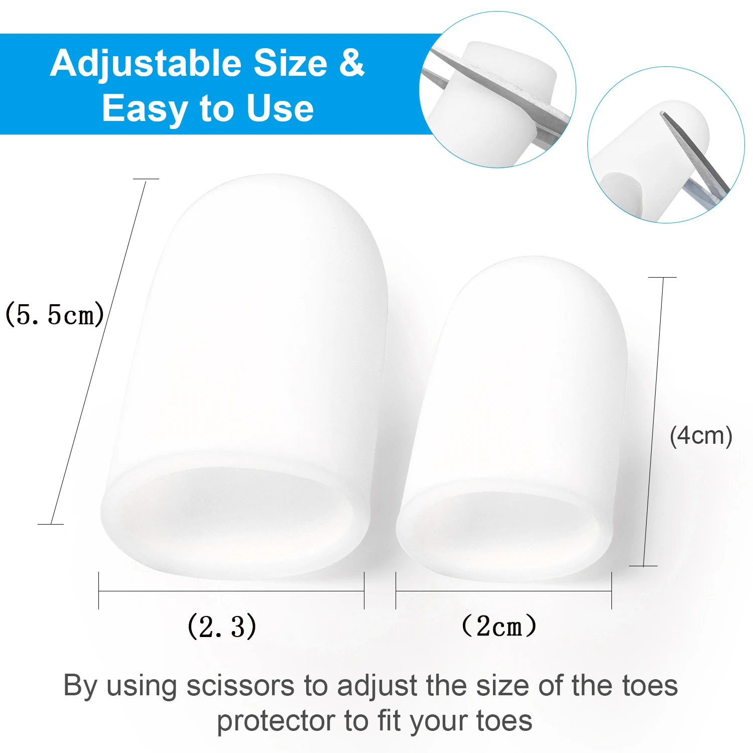

Sumifun 20 Pcs Gel Toe Tube Thumb Sleeve Finger Protector Protection Foot Corns Blisters Bunion Toe Separator Foot Care Tool