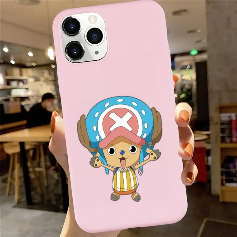 

Tony Tony Chopper One Piece anime Phone Case Candy Color for iPhone 6 7 8 11 12 s mini pro X XS XR MAX Plus