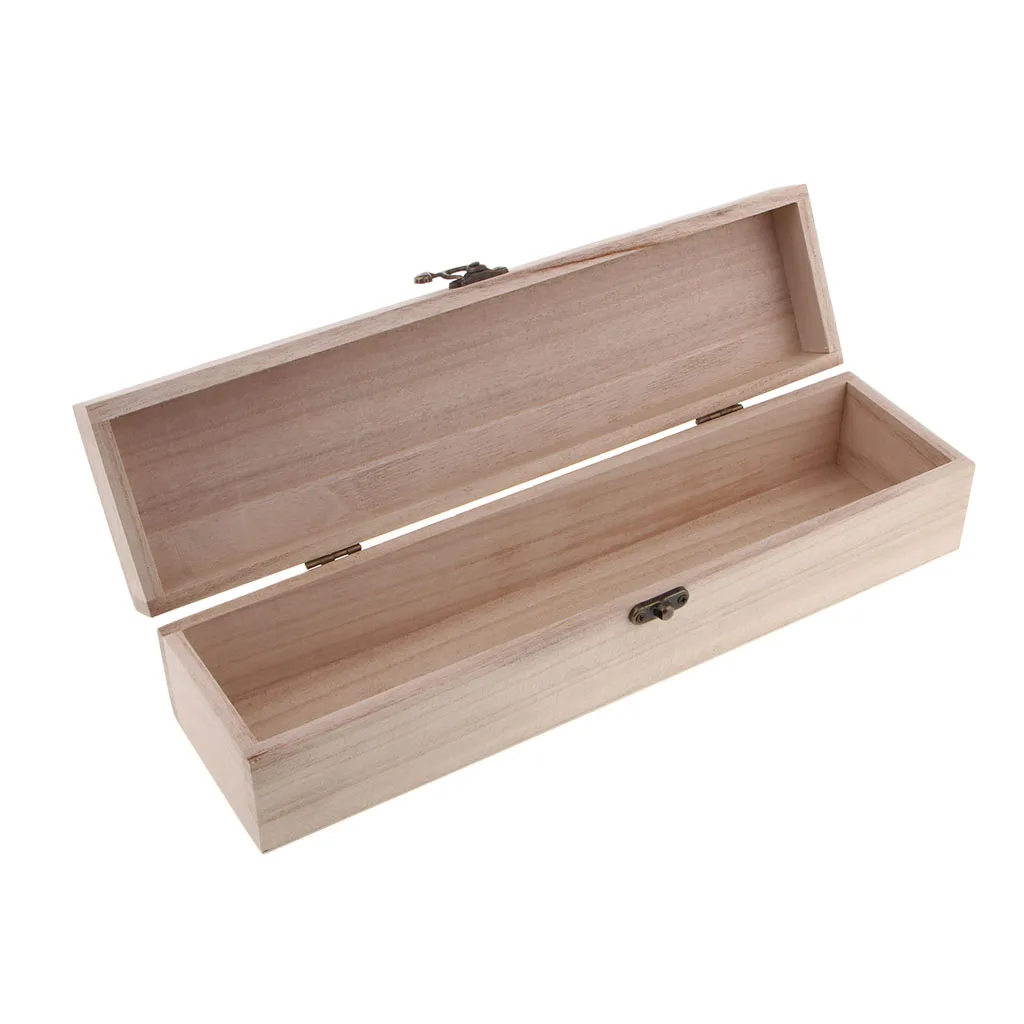 Handmade Long Wooden Box Natural Wood Storage-Rectangular Boxes for | Дом и сад