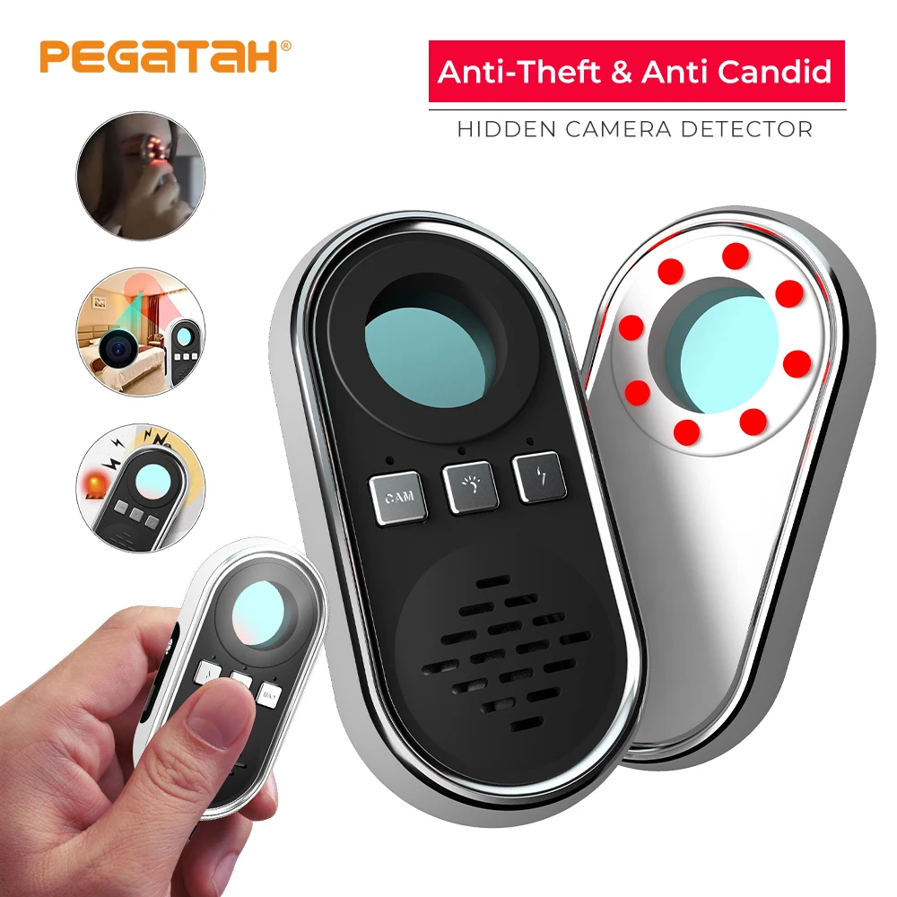 

2021 Micro Camera Detector Bug mini Anti Candid Detector Mini Camera Finder with Flashlight Alarm Wiretapping bug mini Detector