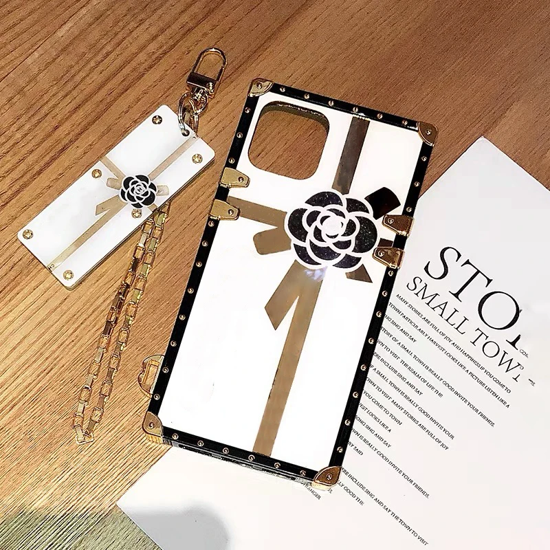 

Акриловый зеркальный блестящий дизайнерский квадратный чехол для телефона iPhone 13 Pro Max 12 11pro Xr Xs X 8 7 Plus Samsung S21 Ultra Note20, чехол