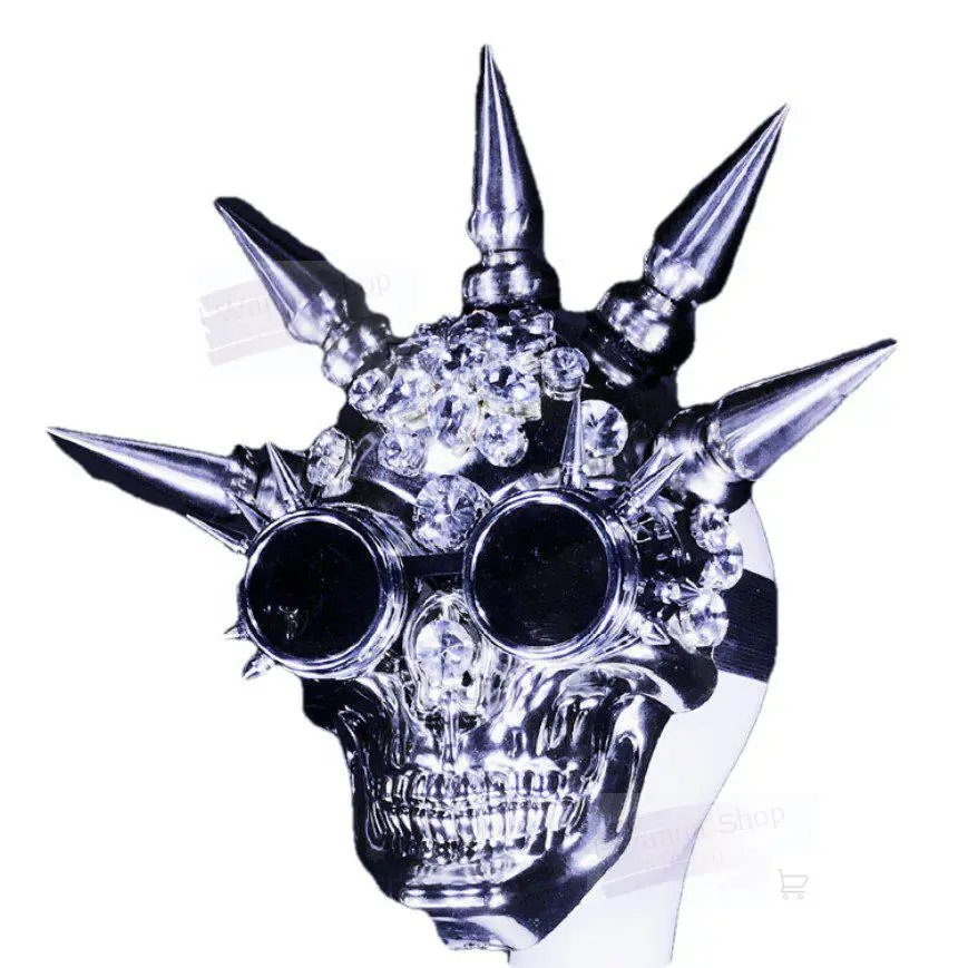 Карнавал рейв маски Хэллоуин фестиваль аксессуары серебряные заклепки Череп