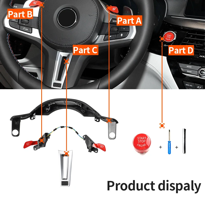 Руль весло модификация M Кнопка красный для BMW G30 G31 5 7 серии G11 G12G01 X3 M5 F90