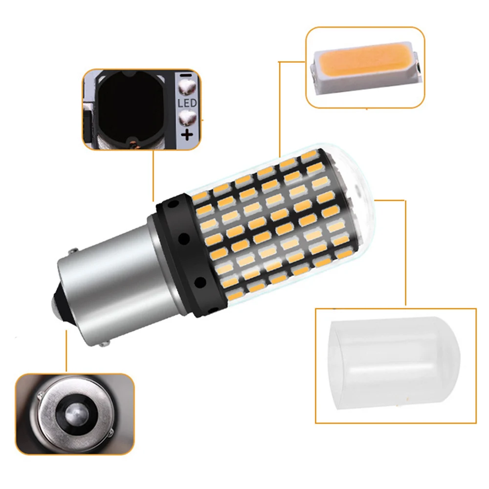 1 шт. T20 7440 W21W светодиодный лампы 3014 144smd CanBus без ошибок 1156 BA15S P21W BAU15S PY21W светильник