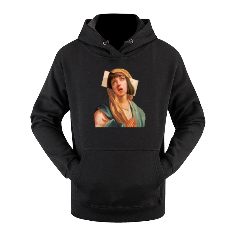 Мужская толстовка с капюшоном в японском стиле Дева Мария свитшот уличная одежда