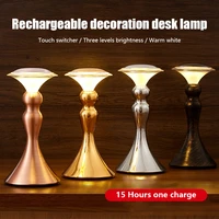 nordic led aluminum alloy rechargeable atmosphere desk lamp touch dimming metal table lamps for bar living room bedroom light