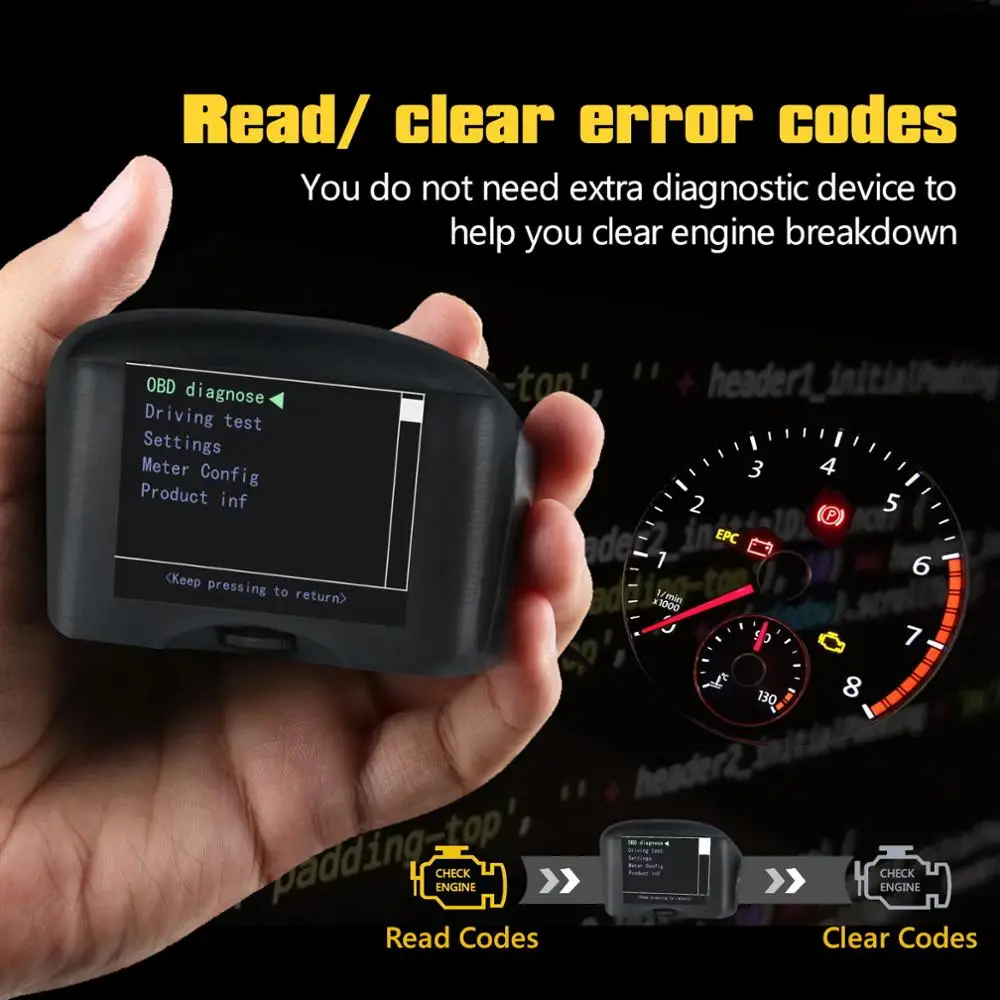AUTOOL X50Plus автомобильный OBD2 дисплей Спидометр Авто температура воды Напряжение безопасная Сигнализация цифровой диагностический инструмент автомобильный измеритель