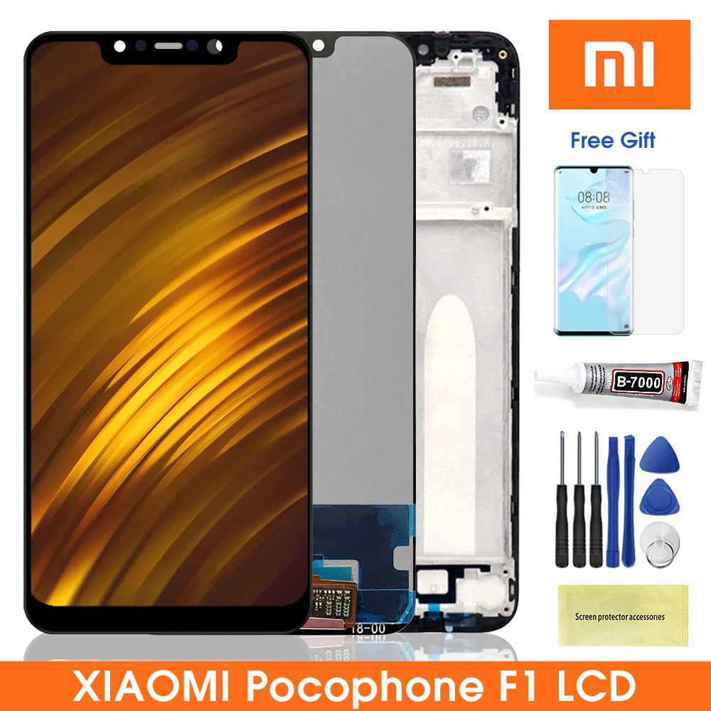 Оригинальный ЖК дисплей Pocophone F1 для Xiaomi с сенсорным экраном дигитайзер в сборе