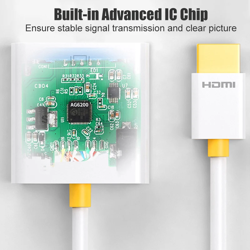SAMZHE HDMI VGA Ада P тер конвертер 1080 Аудио and видео кабель с Питание аудио ou UT для