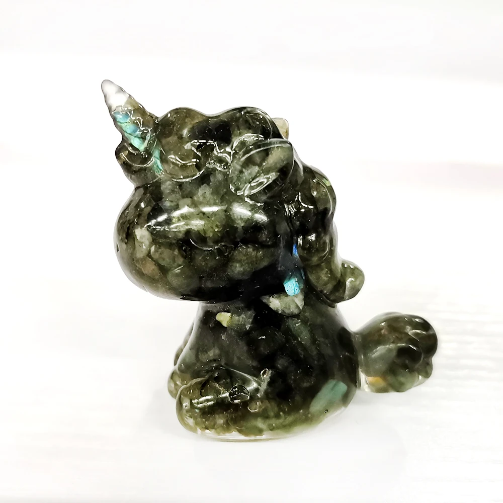 Кварцевый кристалл каучук единорог аметист гравия милая фигурка медведя милые