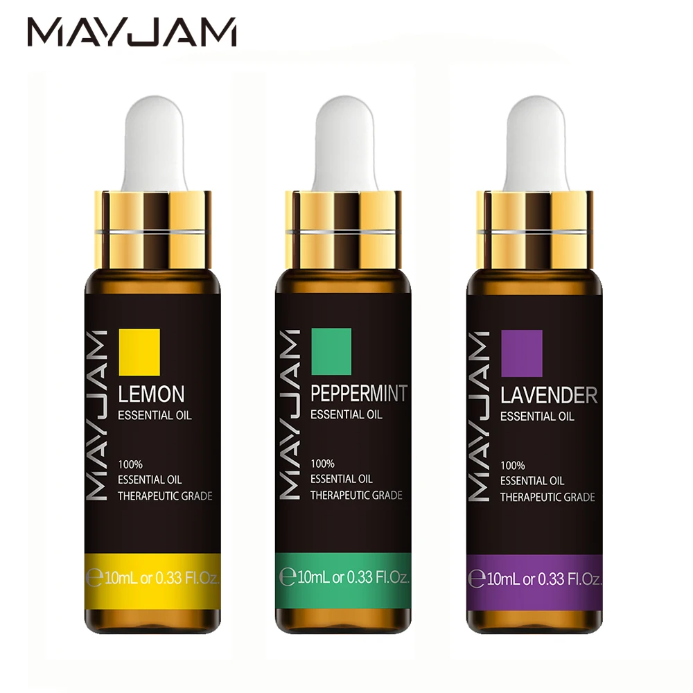 

3in1 Lavender Mint Lemon Essential Oil Diffuser Pure Natural Aromatic Essential Oils 10ml 30ml Kits Plant Aroma Oil with Dropper
