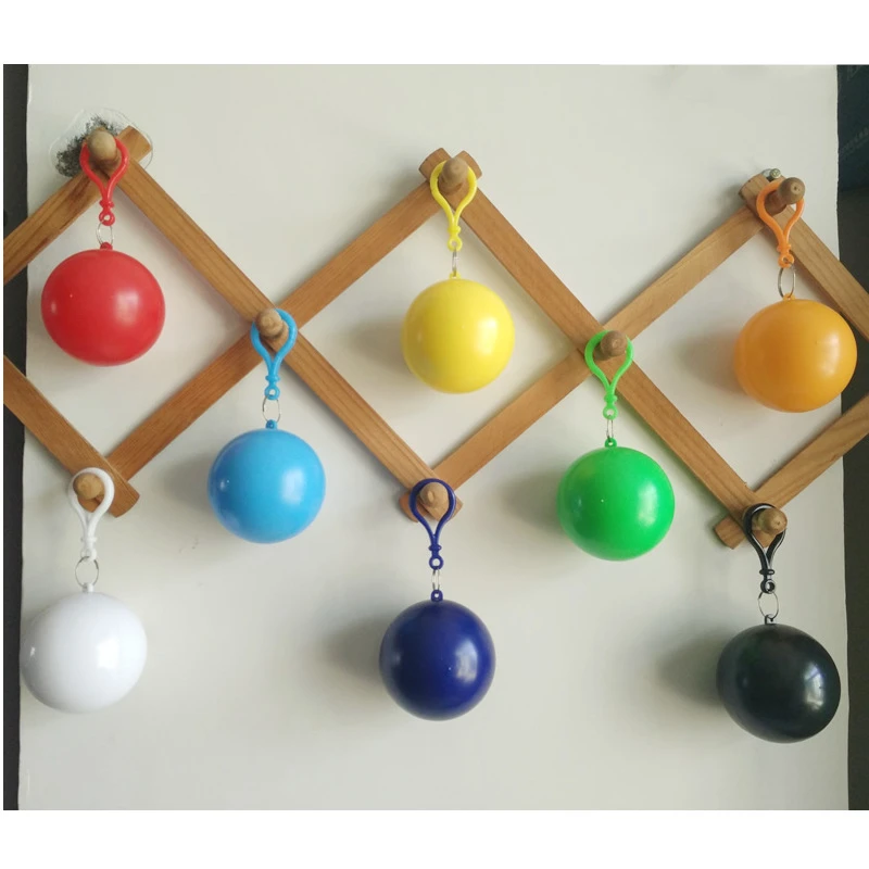

1Pc Portable Raincoat Disposable Portable Rain Jacket Poncho Unisex Rainwear Keyring Ball
