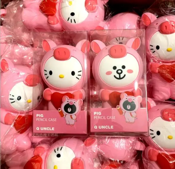 Мультфильм силиконовый пенал контейнер пеналы Kawaii Забавный Бурый Медведь Кролик 3D пеналы школьные принадлежности канцелярские подарки