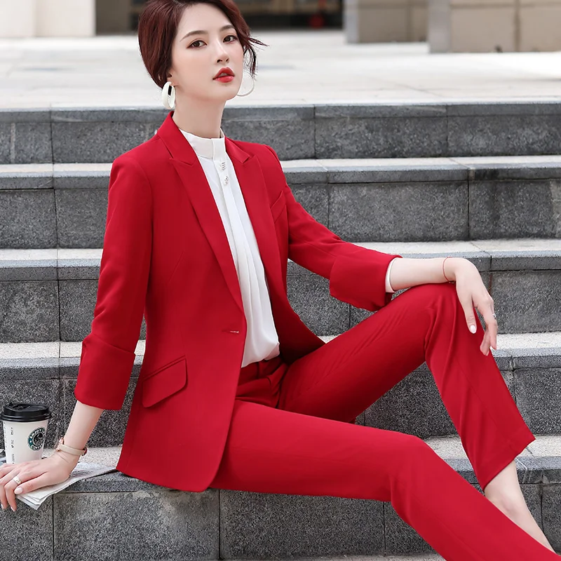 Lenshin комплект из 2 предметов модный брючный костюм Офисная Женская одежда для