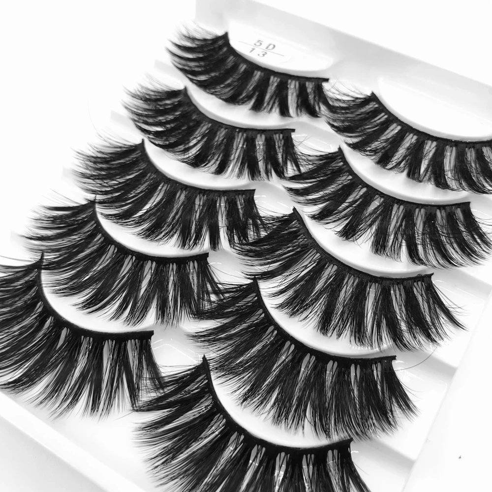 Новинка 5 пар 100% натуральные норковые ресницы 3D накладные Мягкие Накладные набор
