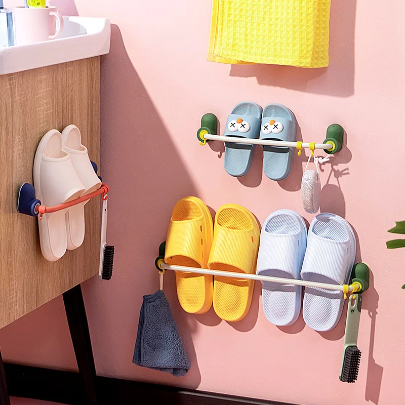 

Прекрасный DIY тапочки стеллажи для выставки товаров Полотенца шкаф настенный Удар Бесплатная тапочки Организатор бытовой полка для тапоче...