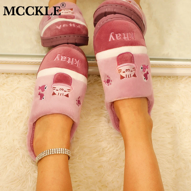 MCCKLE / женские домашние тапочки с милым котом обувь героями мультфильмов