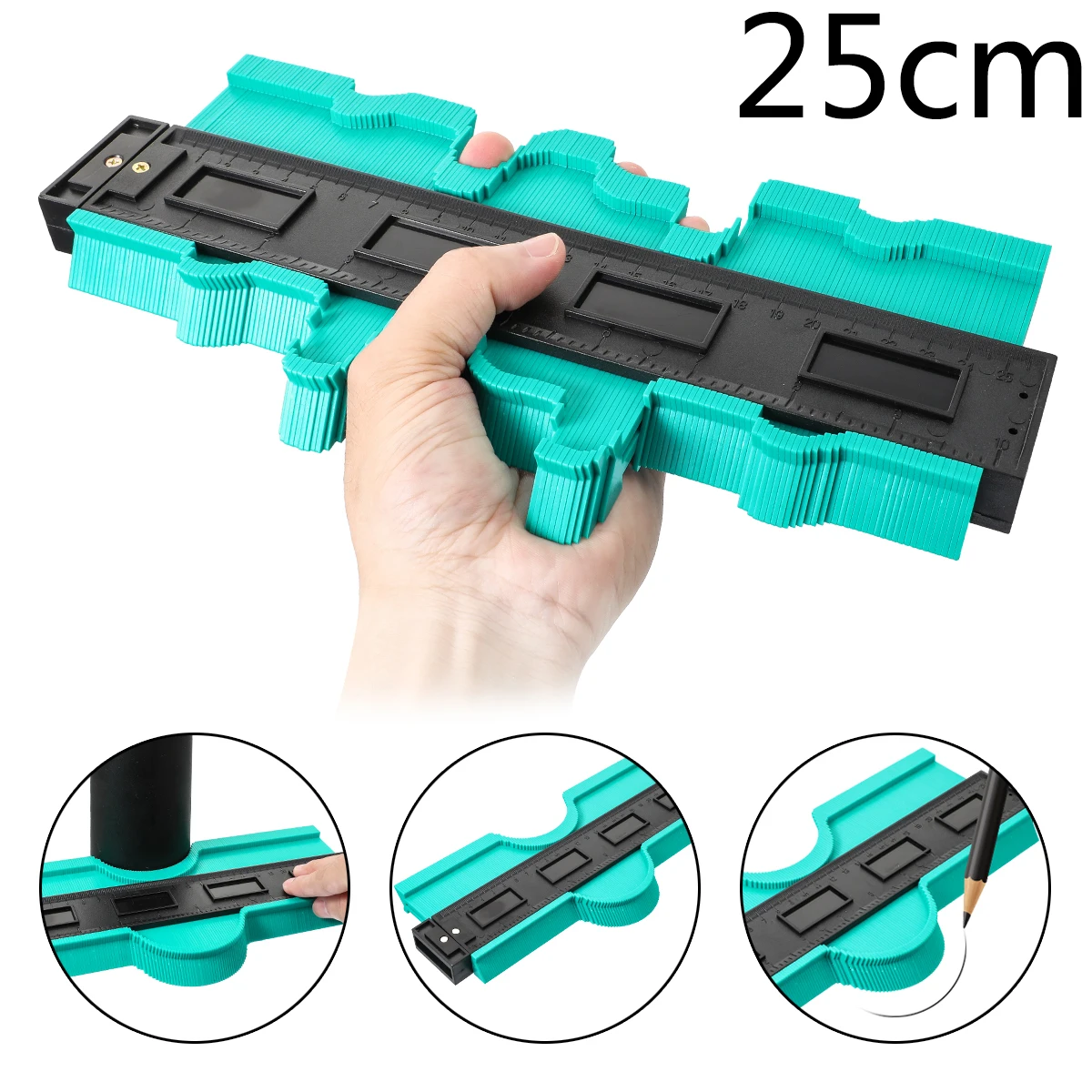 25cm green 12/14/25/50 см контур датчик Пластик профиль копия контур датчики Стандартный Дерево Лазерная маркировочная инструмент в клеточку измерены в ненатянутом ламинат Плитки - Цвет: 25cm green