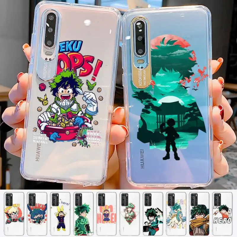 

YNDFCNB Anime My Hero Academia Deku Phone Case For Huawei P 20 30 40 pro lite Psmart2019 Honor 8 10 20 Y5 6 2019 Nova3E