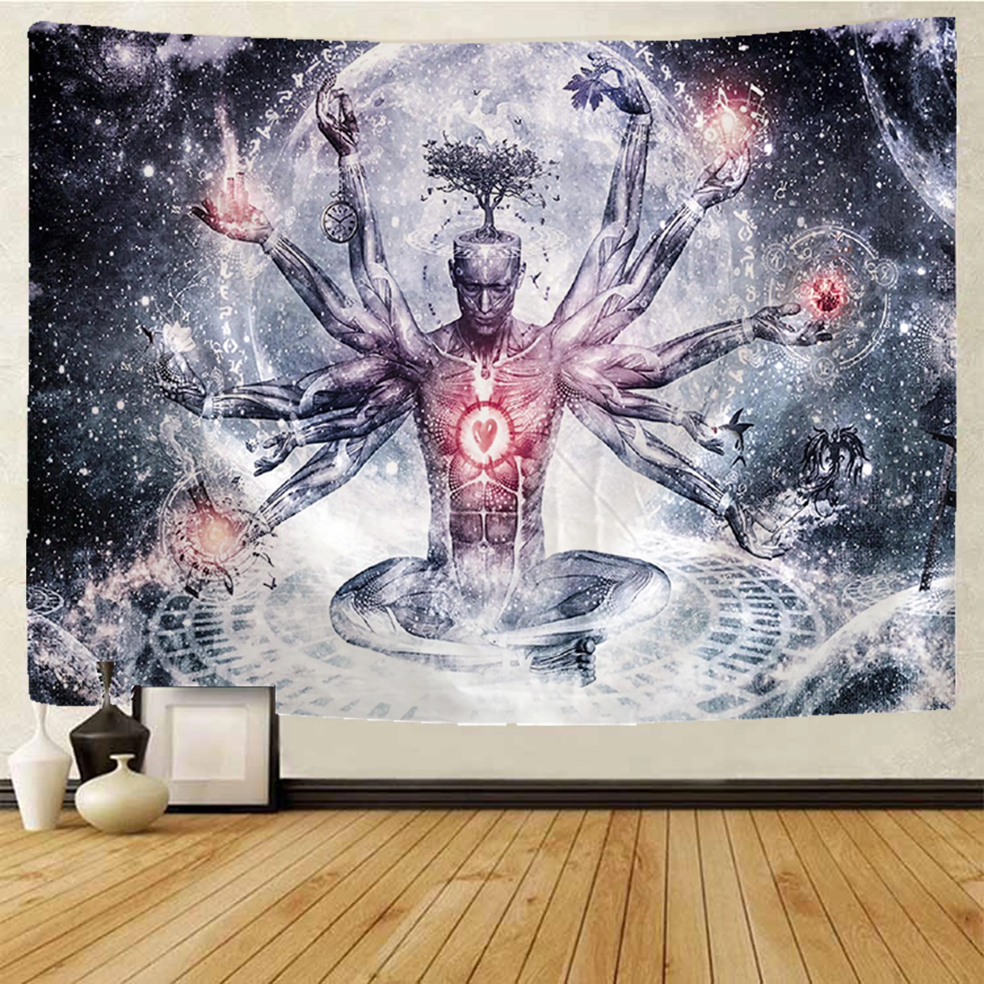 

Buddha statue tapestry Mandala Tapestry Hippie Macrame Tapestry Wall Hanging Boho Decor Witchcraft Tapestry