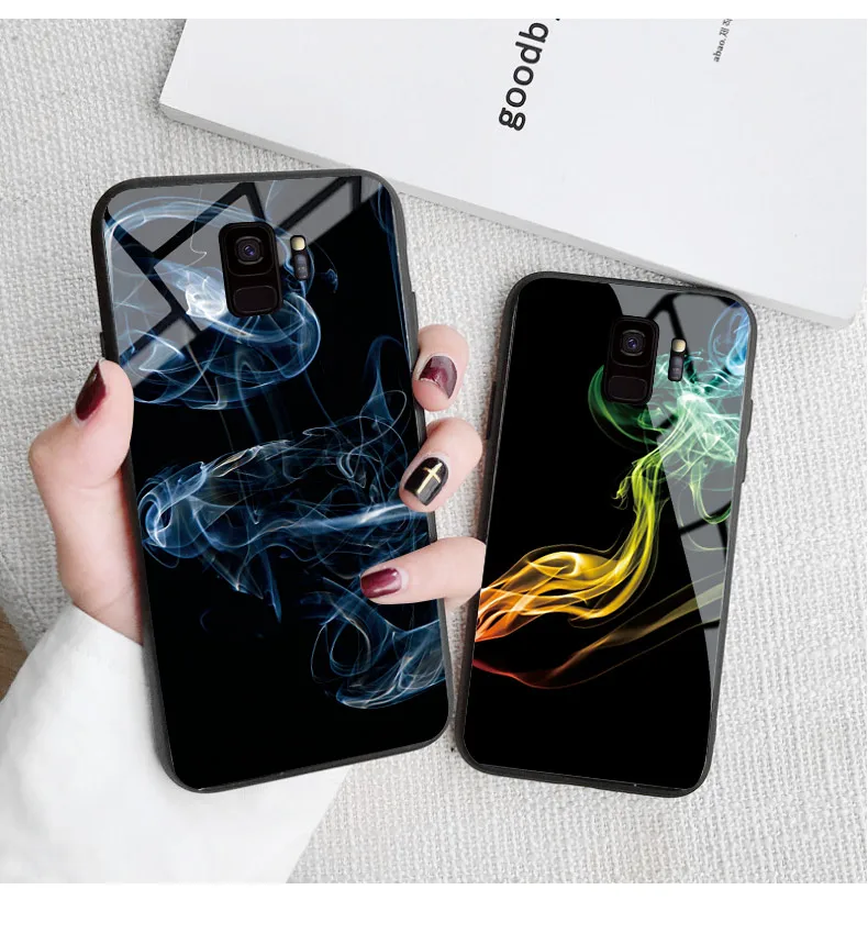 Чехол для телефона для samsung Galaxy A40 A50 A60 M40 A70 A6S A8S S7 S8 S9 S10 S6edge Plus Note 8 9 Tempered Стекло Мрамор туманность