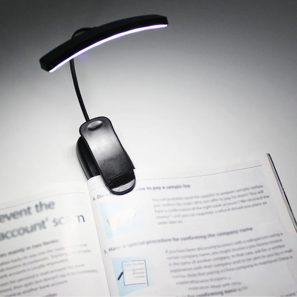 Гибкая Настольная мини подставка для чтения портативная лампа с клипсой