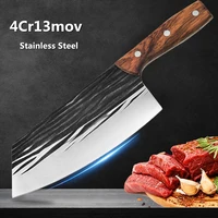 forged kitchen knives stainless steel huanghuali wood handle chop and cutting dual use knife household sharp slicing chef knife