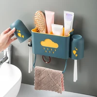 portable bathroom shampoo storage rack drain storage box design plastic space saving separable rack for home storage