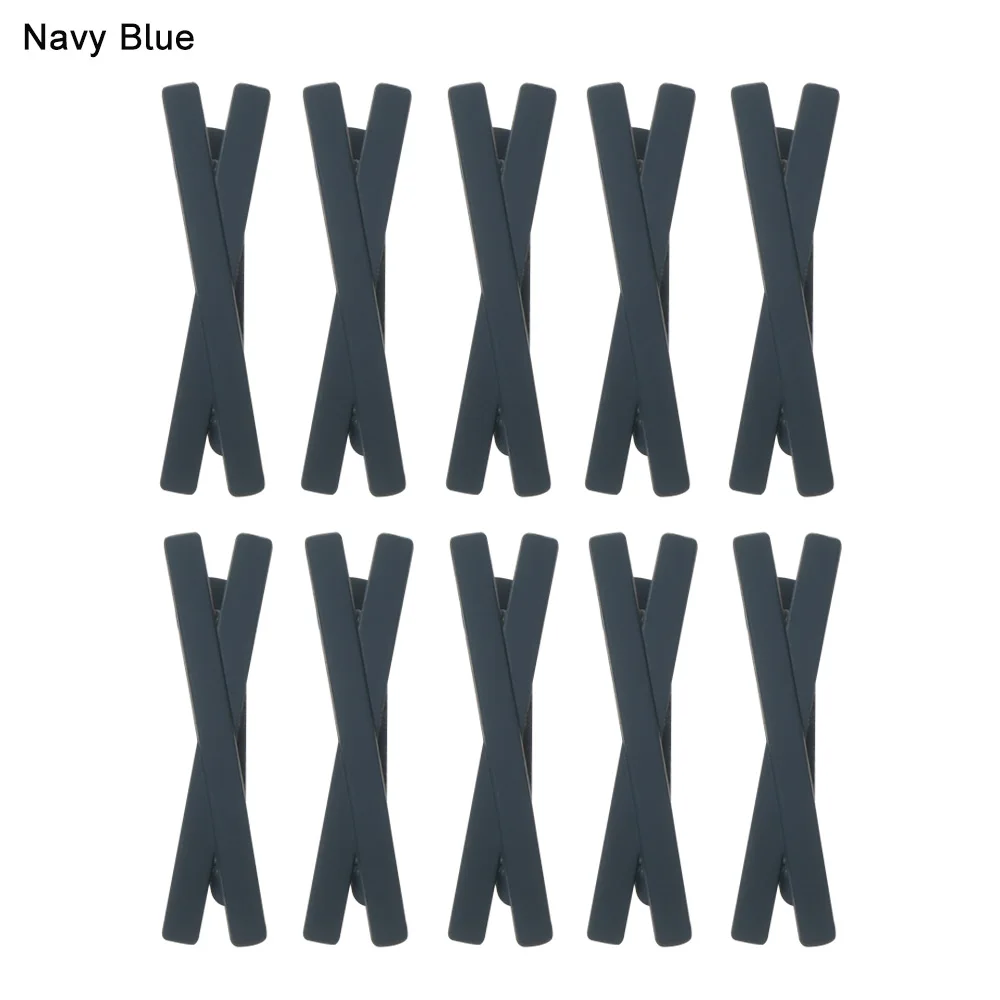 Navy Blue 10 шт., разноцветные заколки для девочек в Корейском стиле, заколки для волос для девочек, заколки для волос, заколки принцессы, детские головные уборы, аксессуары для укладки волос - Цвет: Navy Blue