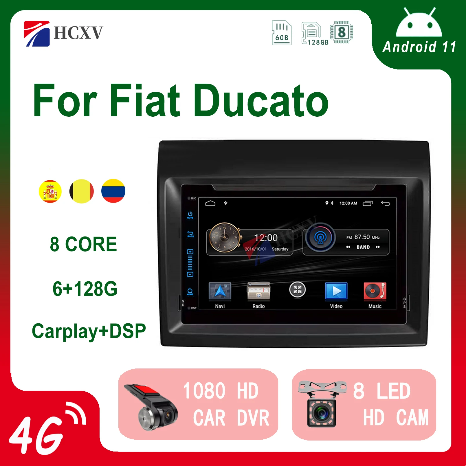 

HCXV Android Car Radio Stereo For Fiat Ducato Android Stereo Car Navigation Multimedia System Dvd Player Audio Gps Autoradio