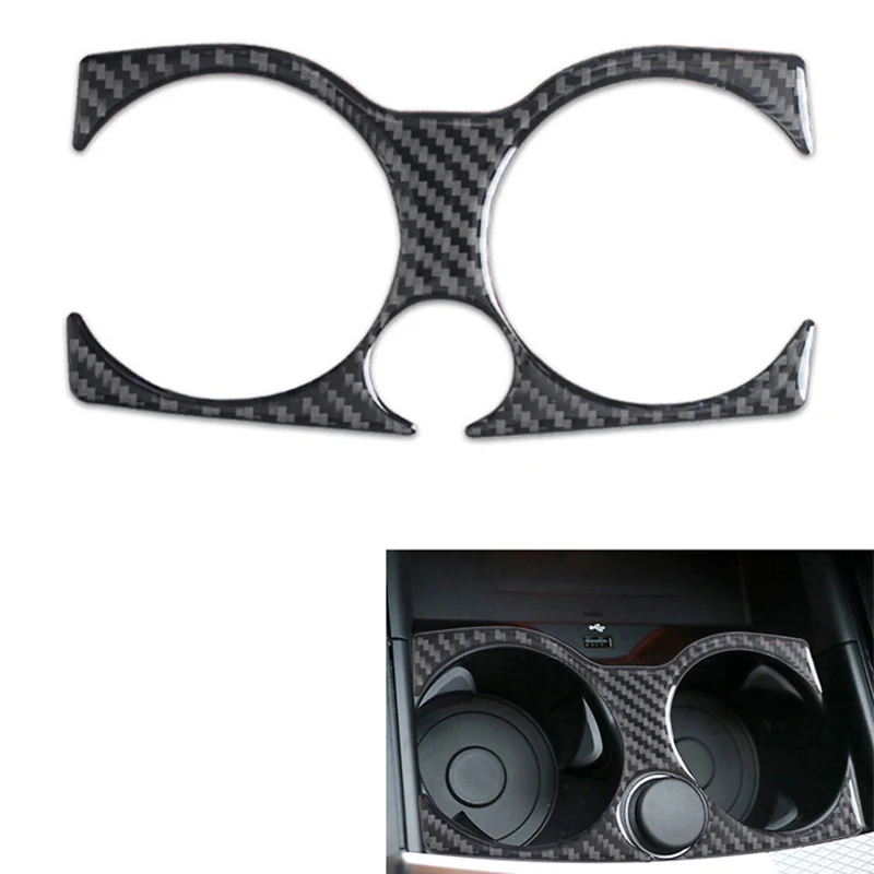 

Carbon Fiber Console Water Cup Holder Frame Cover Trim for BMW-5 Series G30 530Li 528Li 2018-20 Interior Accessorries