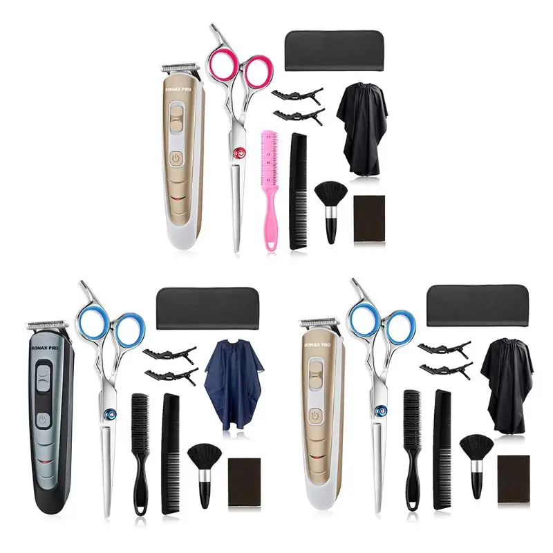 Мужской триммер для бороды беспроводной волос машинка стрижки ножницы набор