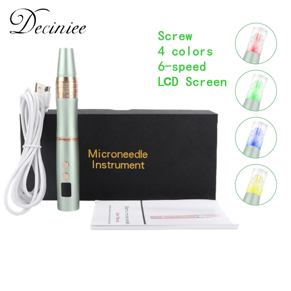 

LCD Screen 6-speed Multi-function Electric Wireless Beauty Pen Skin Care Kit for Face Body Professional Microneedling Derma Pen