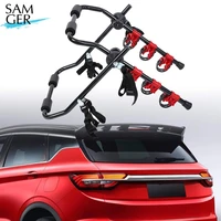 samger 3 bicycles auto rear carrier top tube bike rack hatchback rear holder tailgate car rack safety ropes rear stand carrier