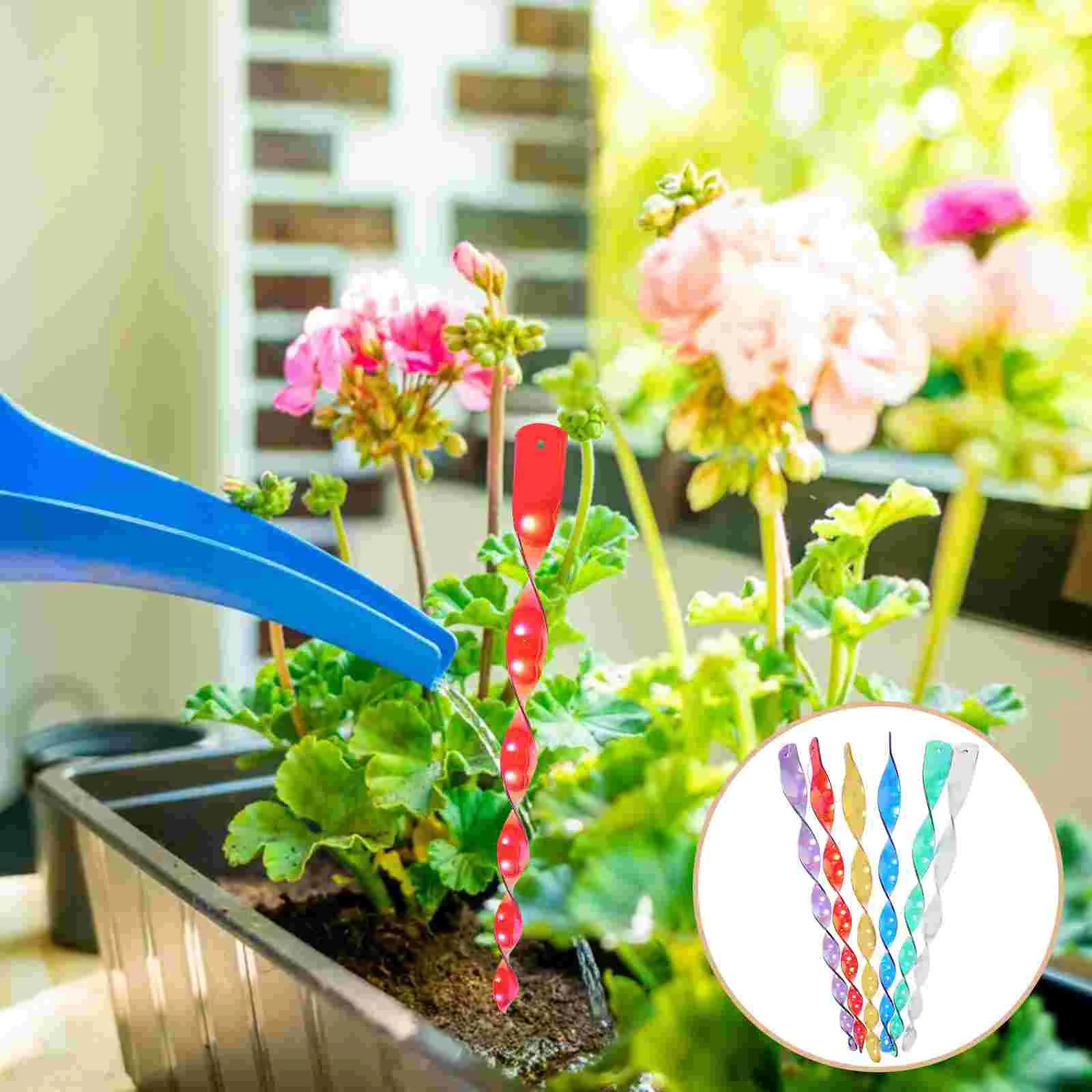 

12pcs Bird Repellent Rods Wind Twisting Reflective Scare Rods for Farm