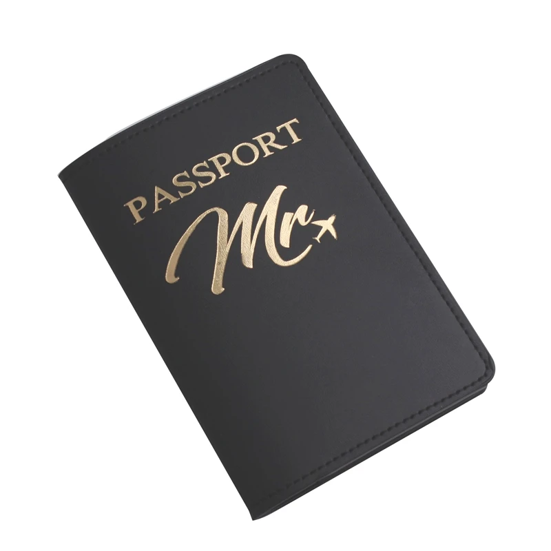 Zoukane Mr Mrs Lover Couple Passport Cover Embroidery Letter Women Men Travel Wedding Passport Cover Holder Travel Case CH26