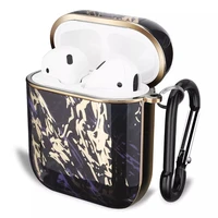 2020 new arrivals airpods case luxury electroplating gold marble protective cover charging case for apple airpods