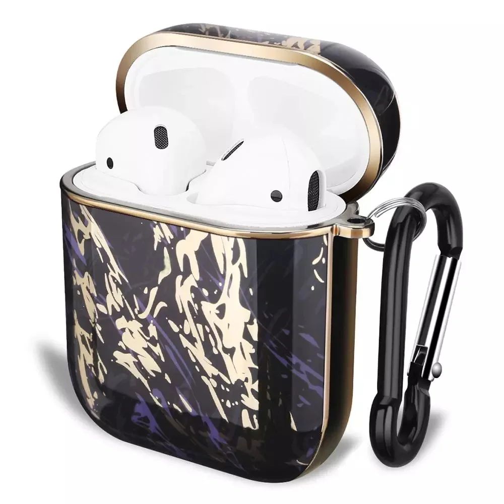 Новое поступление 2020 чехол для Airpods защитный под золото и мрамор зарядки Apple