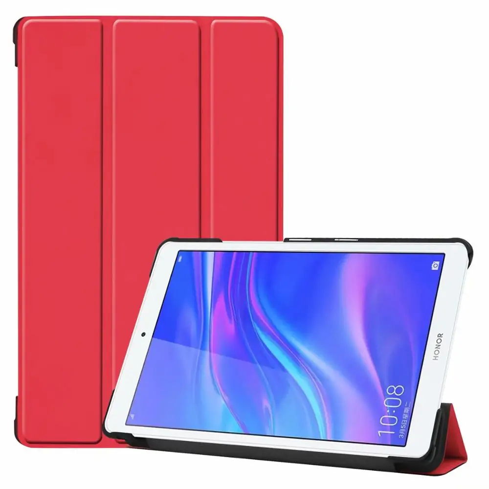 hong se Ультратонкий смарт-чехол из полиуретановой кожи для huawei MediaPad M5 Lite 8,0 JDN2-AL00/W09 8," T5 8,0 чехол для планшета+ пленка+ ручка - Color: hong se