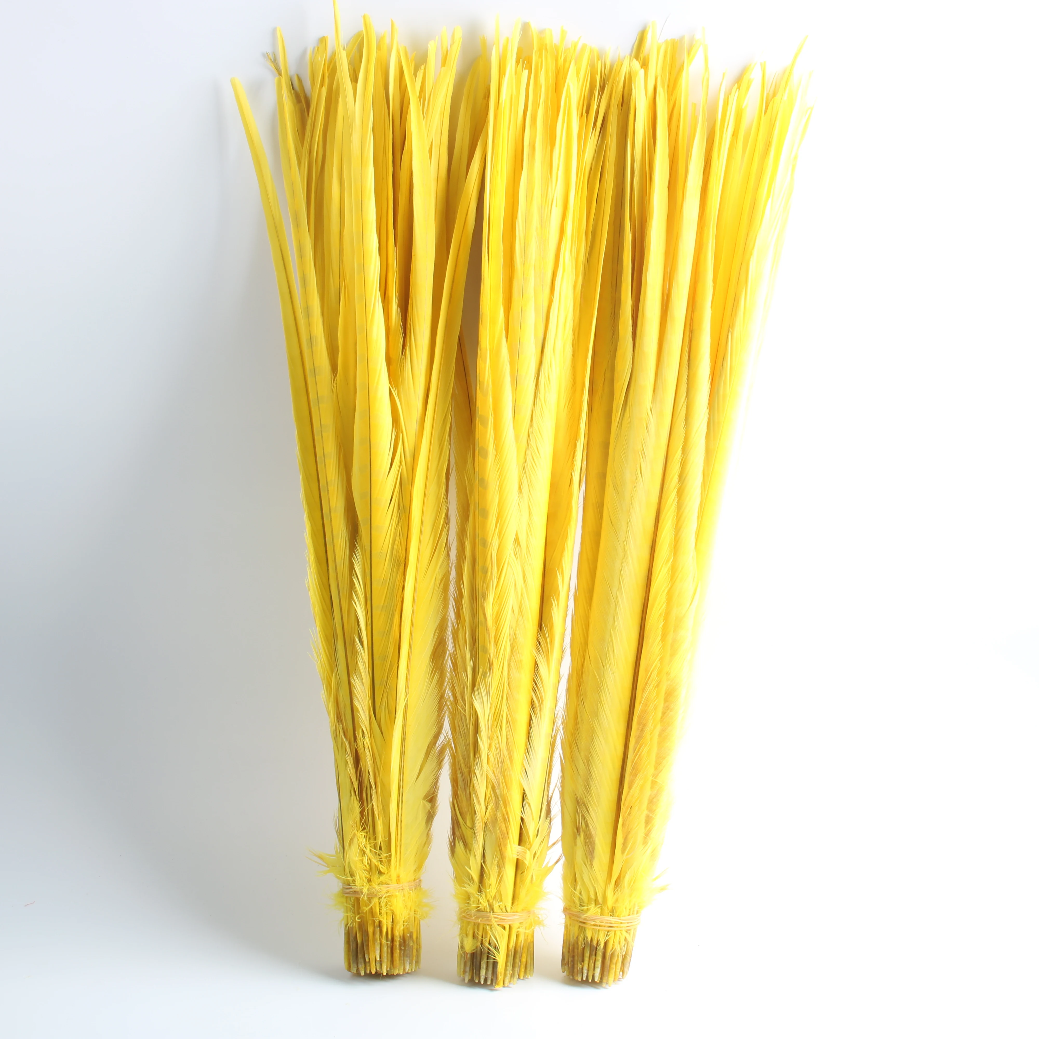 

100 шт./лот натуральные перья из хвоста фазана 22-24 дюйма 55-60 см свадебные украшения окрашенные желтые перья фазана для рукоделия