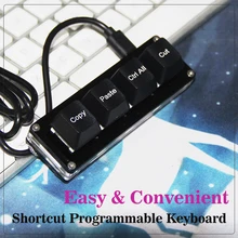 Multifunction Keyboard 4Keys Customize Shortcut Function Macro Keyboard Copy+ Paste + Cut + Selection Key Keypad Win 10 phone